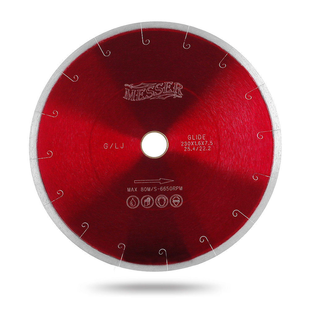 Диск сплошная кромка для резки гранита G/L J-slot, мокрый, 350D-2.2T-7.5W-32\25.4 MESSER 01-24-350
