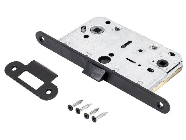 Защелка врезная межк. PL 96WC-50 BL мат.черный под фикс. АЛЛЮР УЗК 14121