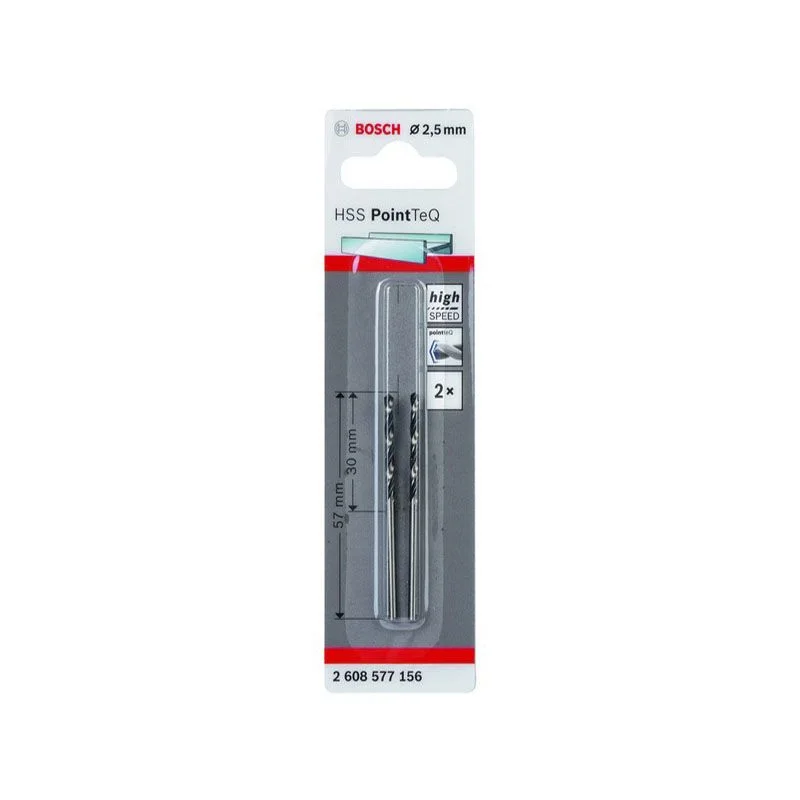 Сверло по металлу 2,5х57 мм (2 шт) HSS PointTeQ  BOSCH 2.608.577.156