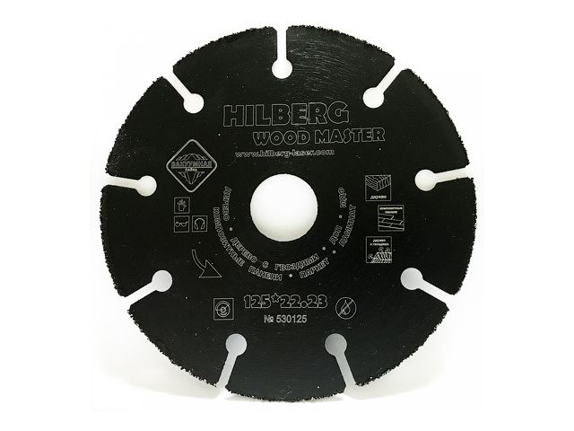 Круг алмазный отрезной 125x1.0x22.2 mm для дерева Super Wood HILBERG (Не боится гвоздей) HILBERG 530125