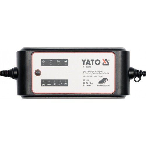 Зарядное устройство электронное 12V, 8A  YATO YT-83016