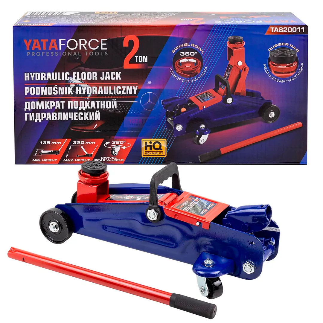 Домкрат подкатной гидравлический 2т (h min 135мм, h max 320мм)  YATAFORCE YF-TA820011