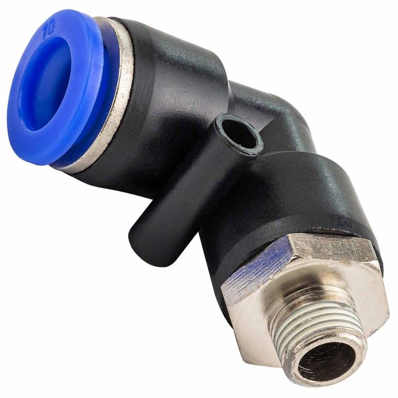 Фитинг угловой для пластиковых трубок 10мм с наружной резьбой 1/8" Rock FORCE RF-SPL10-01