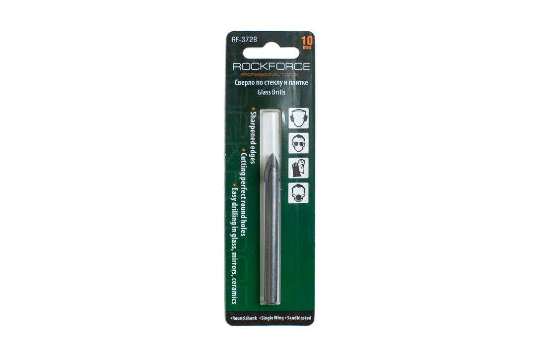 Сверло по стеклу и плитке 10mm, в блистере  Rock FORCE RF-3728
