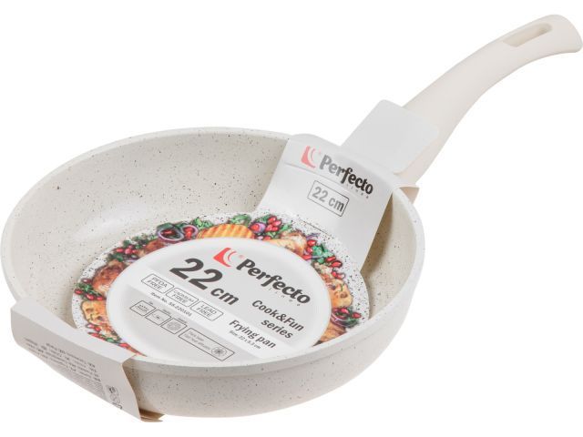Сковорода ф 22х5.3 см, алюм., антиприг. покр., серия Cook&Fun, бежевая,  ...PERFECTO LINEA 55-220101