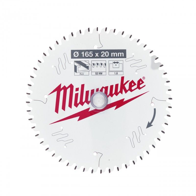 Пильный диск 165х1,6х20 мм Z52 Alu для аккумуляторных пил Milwaukee  4932479087