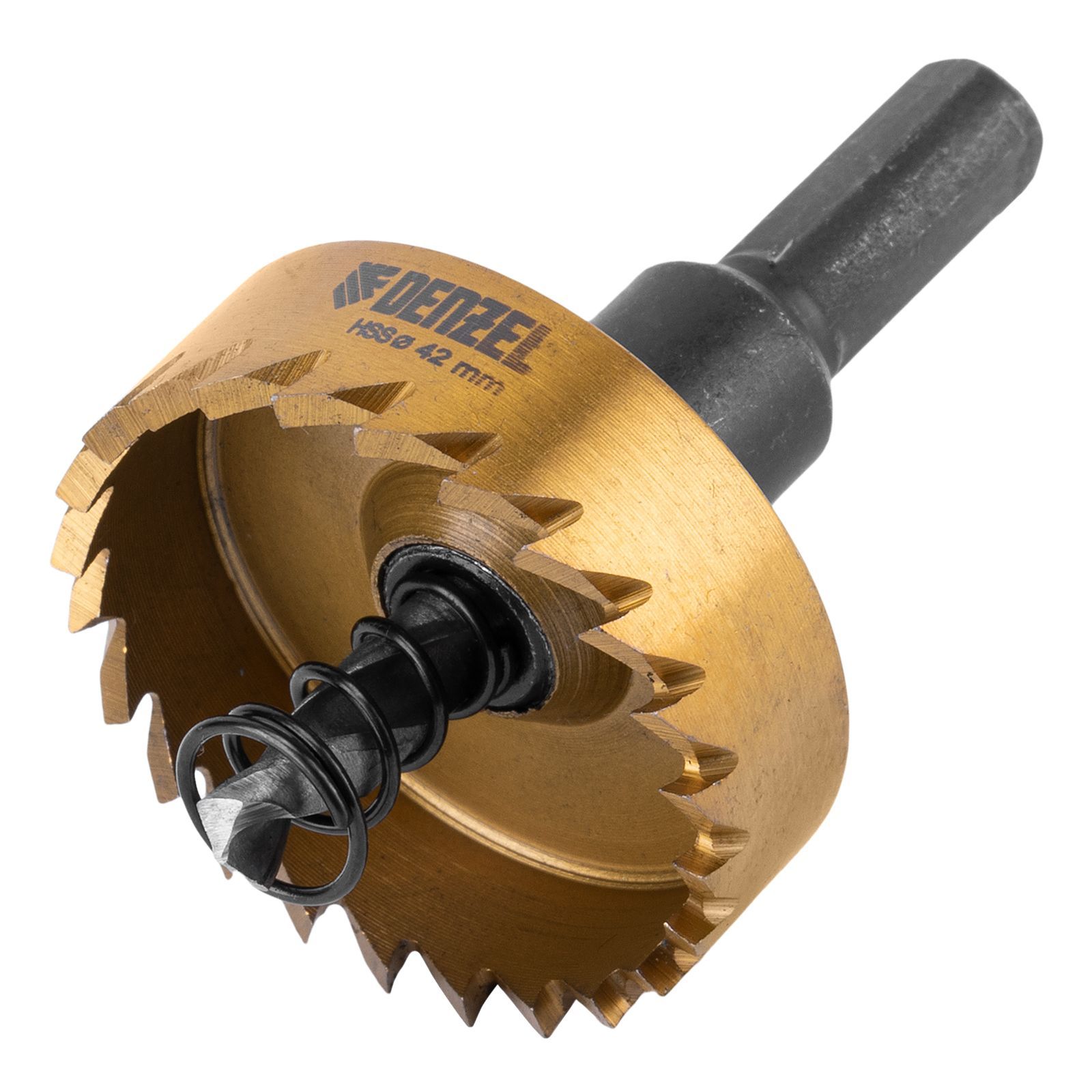 Коронка по металлу HSS, 42 mm, нитридтитановое покрытие  Denzel 724114