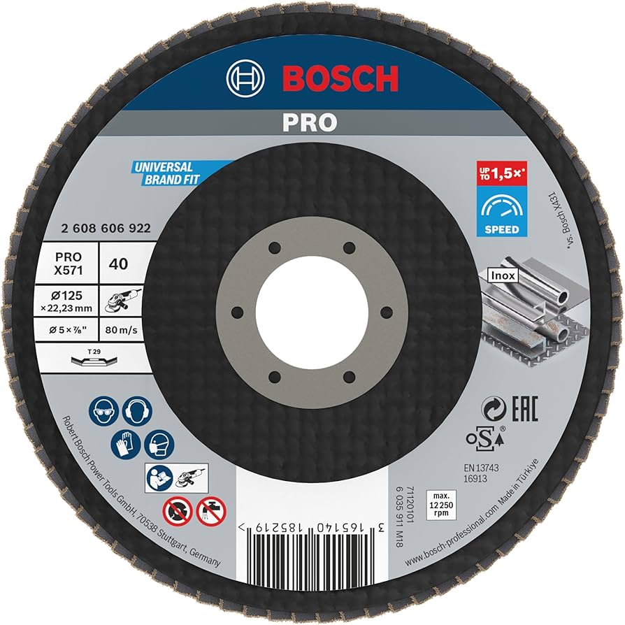 Круг обдирочный 125х22.2 мм, К40 для металла BOSCH 2608606922