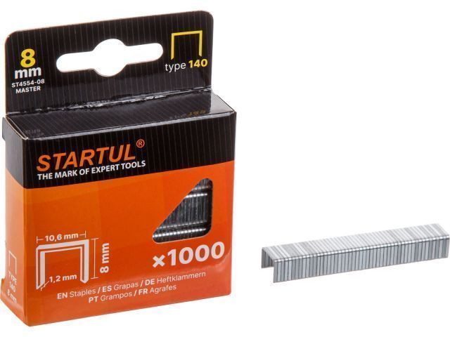 Скобы   8мм тип 140 (1000шт) STARTUL MASTER (ST4554-08) STARTUL ST4554-08
