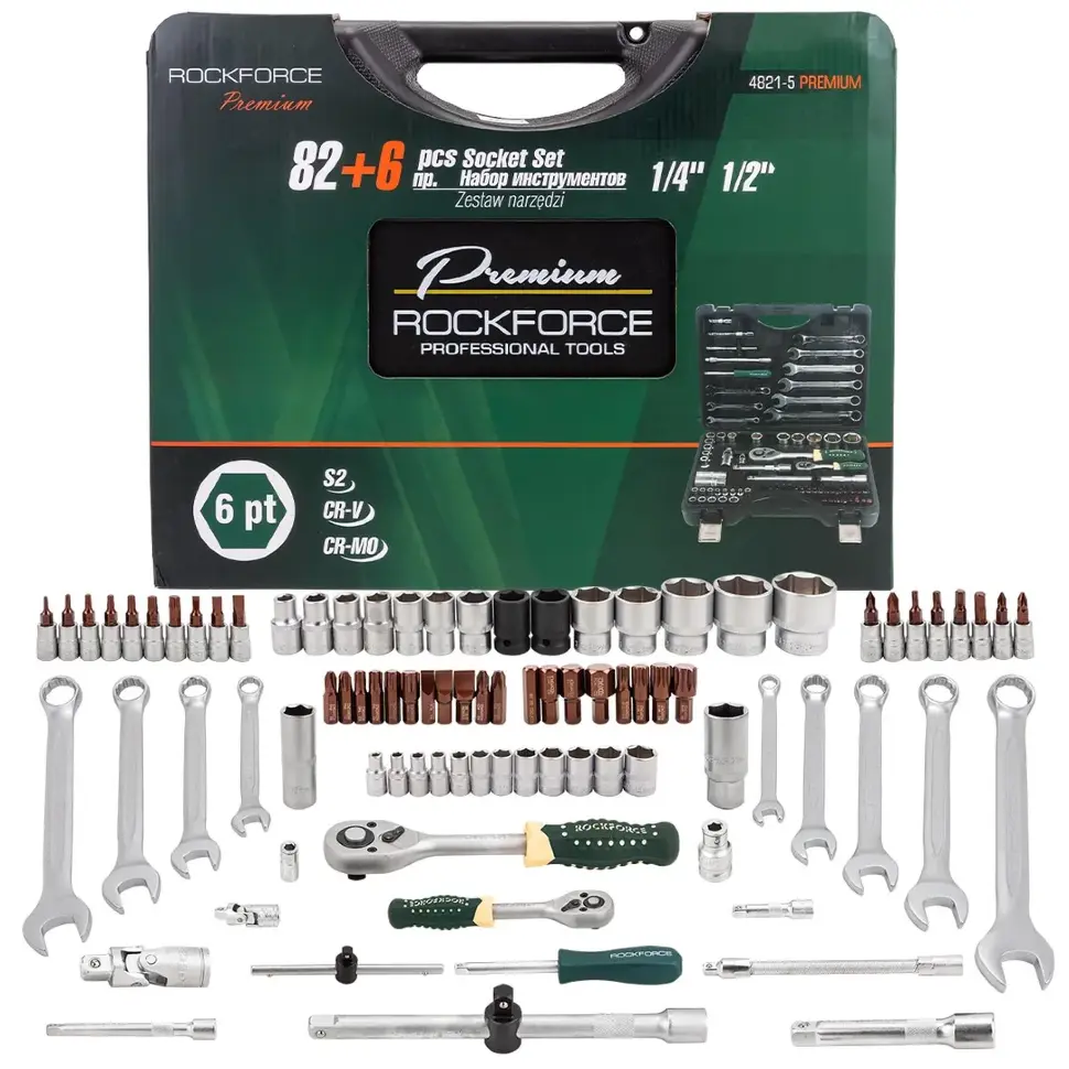 Набор инструментов 82+6пр., 1/4"1/2", 6гр.  Rock FORCE RF-4821-5 PREMIUM