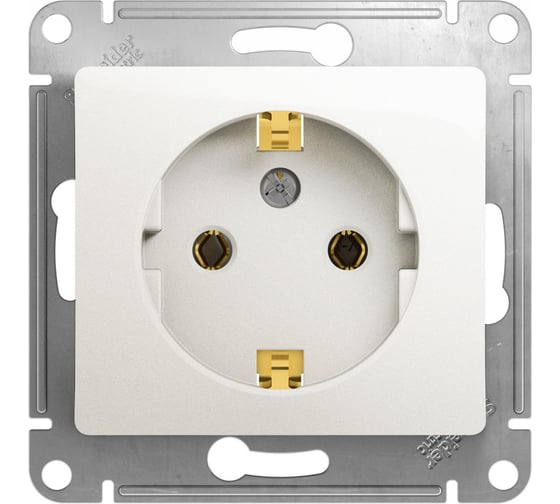 Розетка 1-ая (скрытая, без рамки, с/з) перламутр  SCHNEIDER ELECTRIC GSL000643