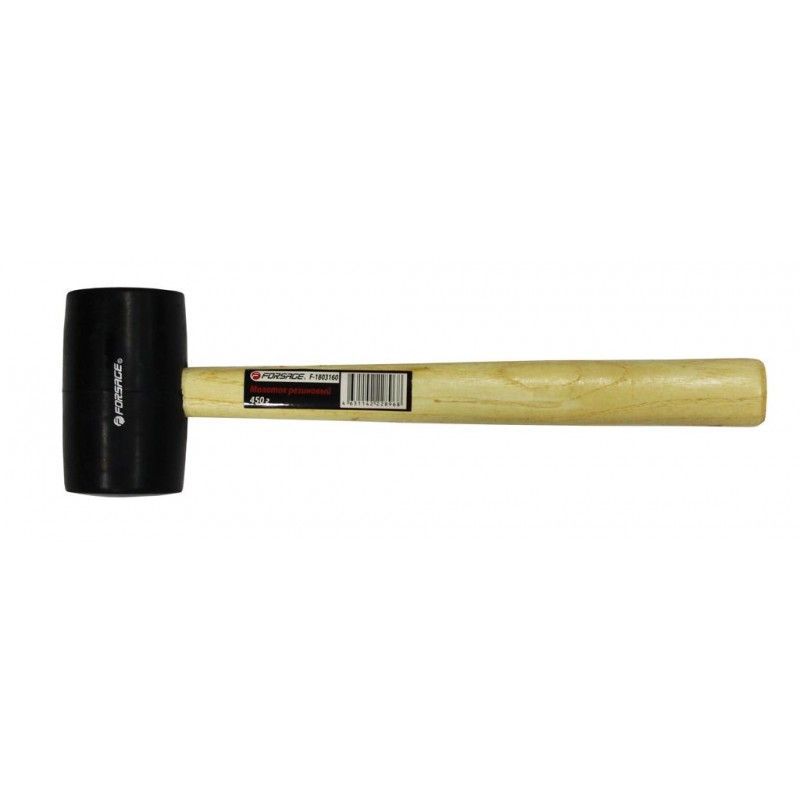 Киянка резиновая с деревянной ручкой (340г, d45 мм.)  Forsage F-1803120