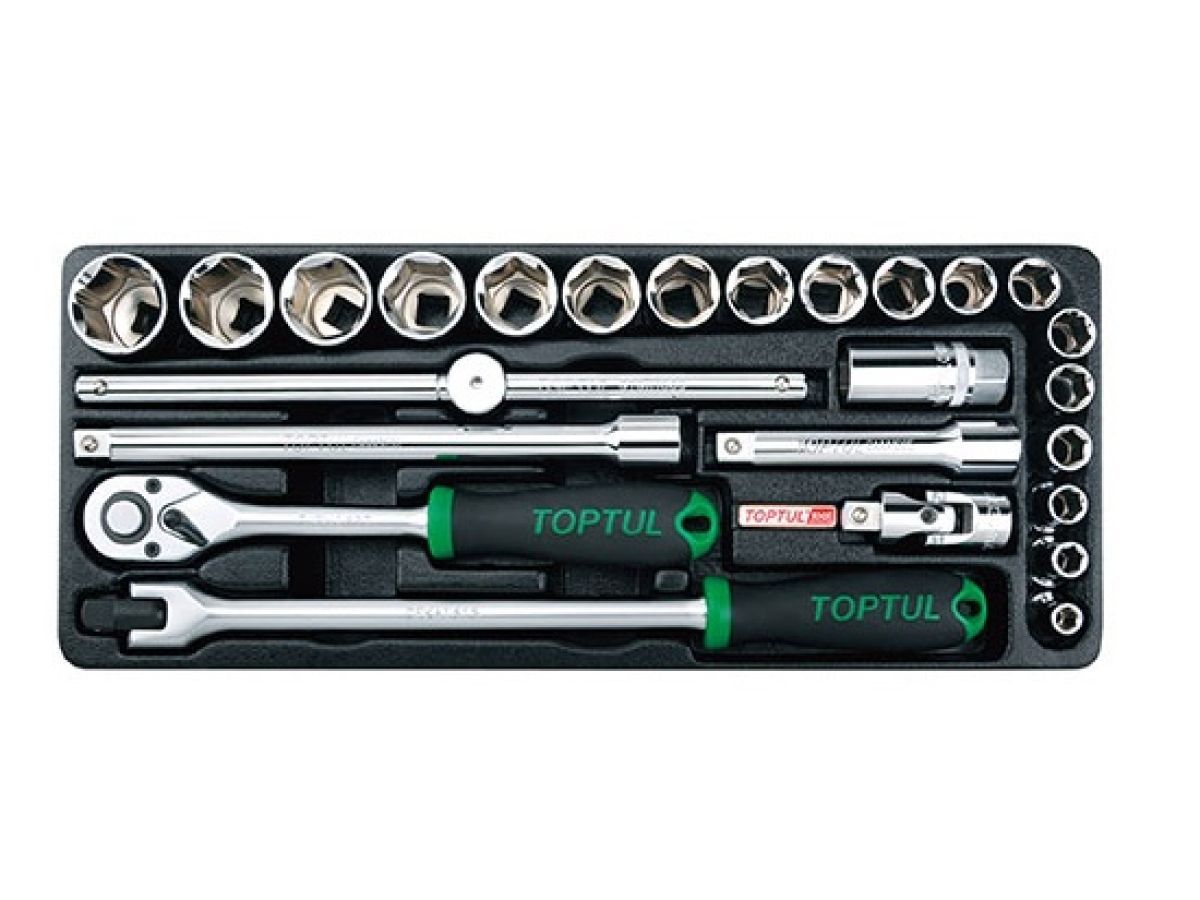 Набор-сет головок 1/2", 25пр., 6гр. 434х176мм TOPTUL GCAT2509