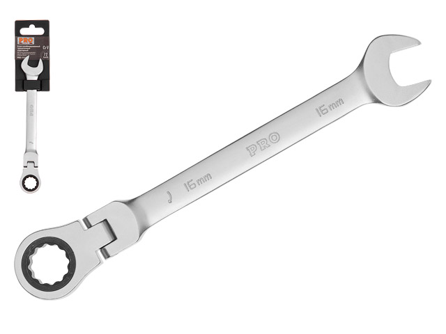 Ключ 16 мм. трещоточный шарнирный PRO  STARTUL PRO-7216