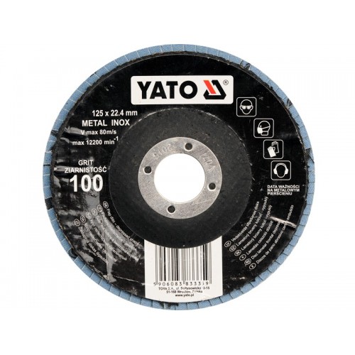 Круг лепестковый выпуклый 125mm  Р100 INOX  YATO YT-83335