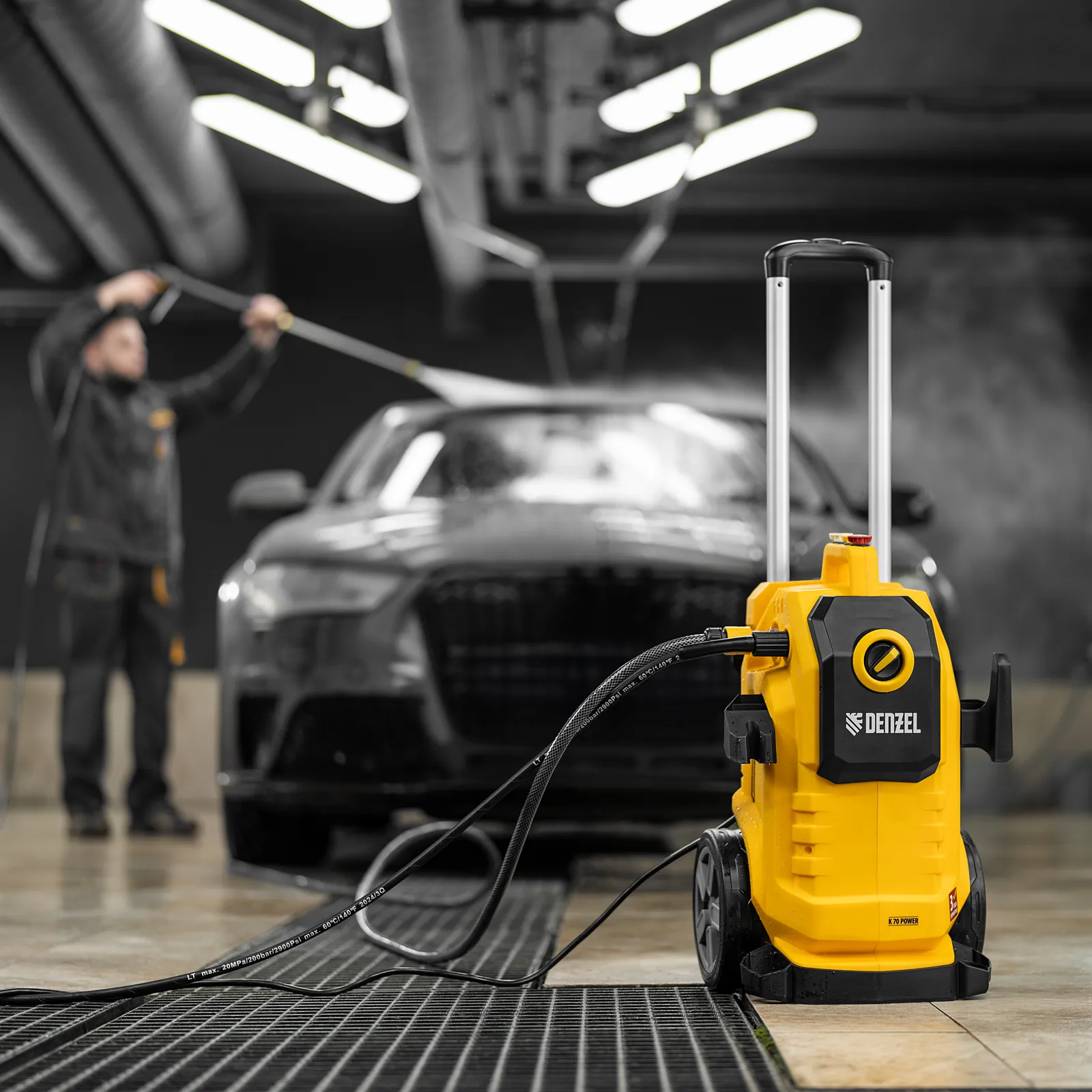 Моечная машина высокого давления K 70 Power, 2500 Вт, 180 бар, 600 л/ч, асинх. двиг. DENZEL 58272