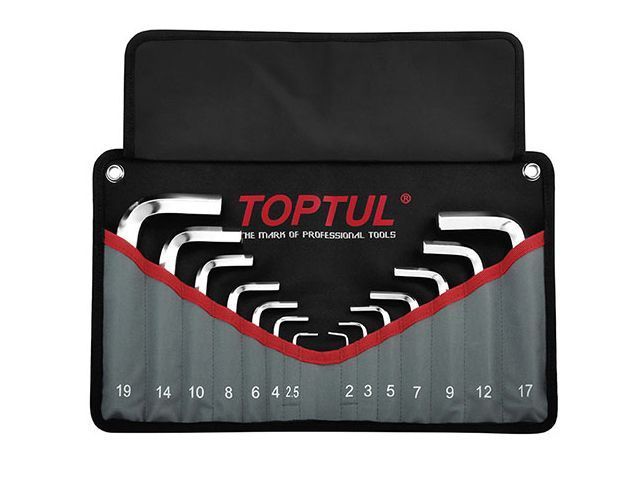 Набор ключей шестигранных, 2-19мм 14шт (черное полотно) Toptul GPAQ1401