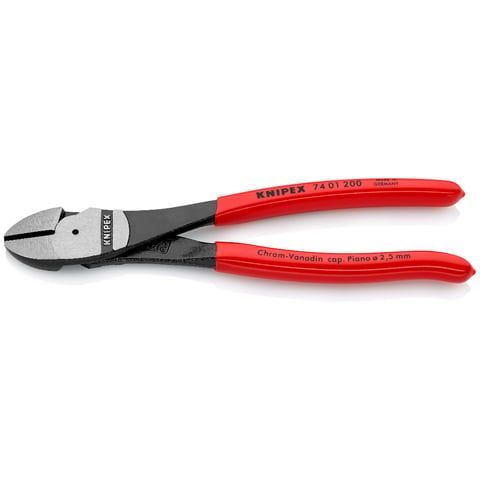 Бокорезы особой мощности, L-200 мм, чёрные, обливные рукоятки   ...KNIPEX 7401200