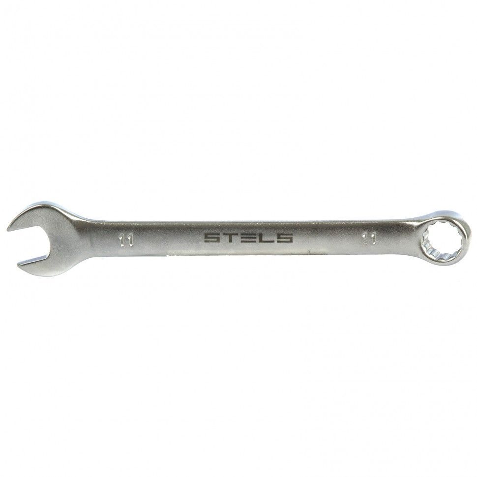 Ключ комбинированный, 11 mm, CrV, матовый хром  Stels 15207