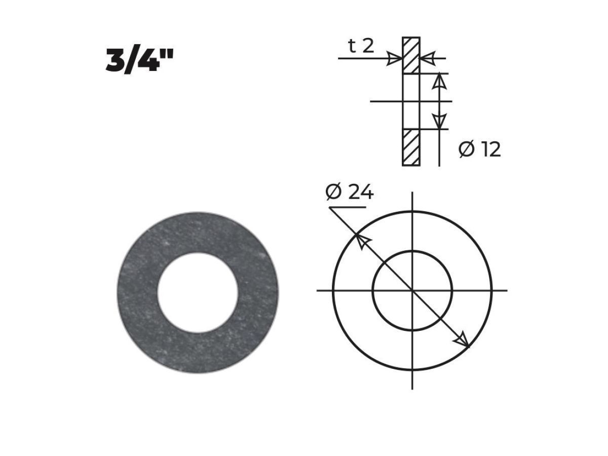 Прокладка паронитовая (для газа) 3/4" (10 шт.), AV Engineering AVECA-0025