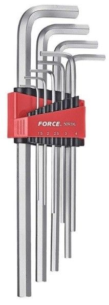 Набор ключей  шестигранных 1/16"-3/8", 9пр.  длинн. дюймовых Force 5093XLS