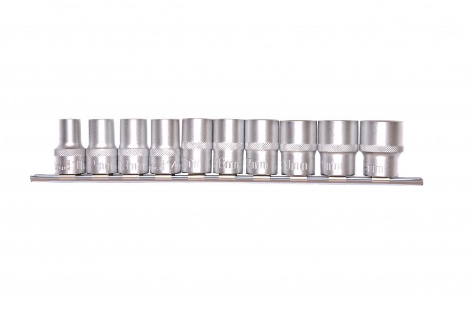 Набор торцевых головок, 1/2", 12-ти гр., CrV, 10шт., 10-22мм,  Stels 13638
