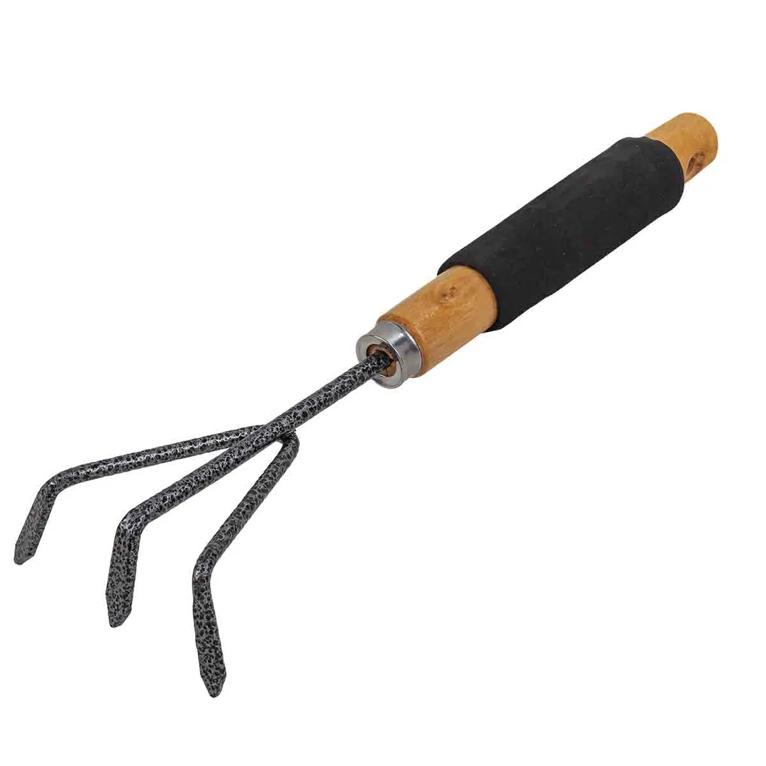 Рыхлитель для почвы  с деревянной рукояткой (3-зуб.,L-300mm)  ...WMC TOOLS WMC-TG2104020-C