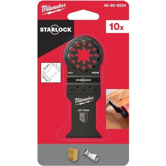 Полотно для мультитула Starlock 35x42 мм (10 шт / HCS) по мягкой древесине MILWAUKEE 48906004