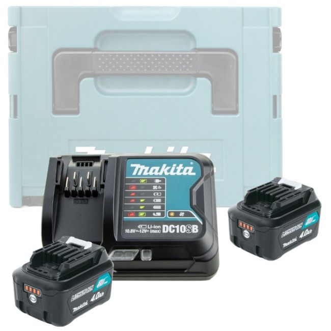 Аккумулятор BL1041B 4.0А/ч (2 шт.) + зарядное DC10SB в кейсе MAKITA 197641-2