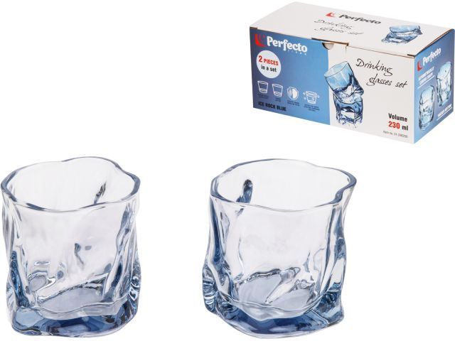 Набор стаканов, 2 шт., 230 мл, серия Ice Rock Blue  PERFECTO LINEA 31-290200