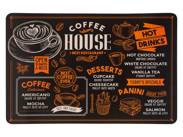 Салфетка сервировочная "Coffee House", 43.5х28.2 см  PERFECTO LINEA 45-002258