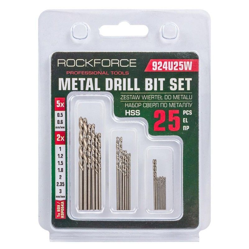 Сверла по металлу, набор 25пр. RockFORCE Rock FORCE RF-924U25W