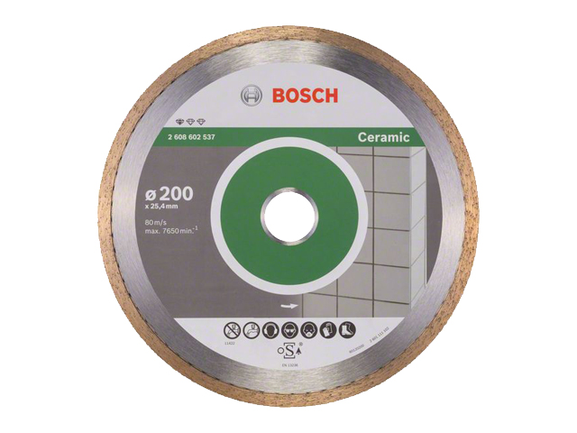 Алмазный круг 200х25.4 mm по керамике сплошной STANDARD FOR CERAMIC BOSCH 2608602537