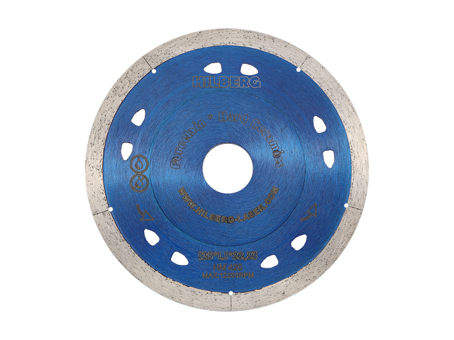 Алмазный круг 125х22 mm по керамике сплошной ультратонкий (1.1 mm)  ...HILBERG HM420