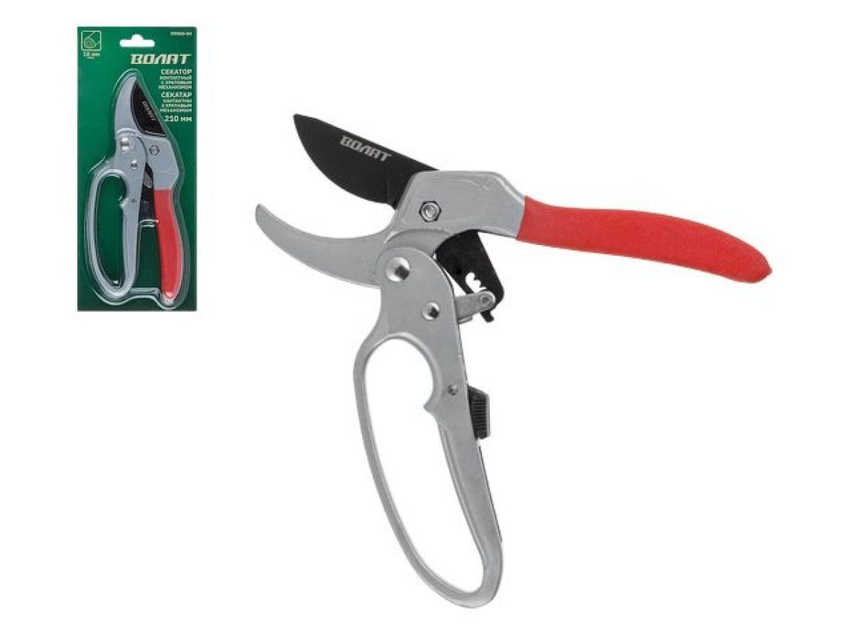 Секатор контактный с xраповым меxанизмом (длина 210mm) ВОЛАТ 59060-04