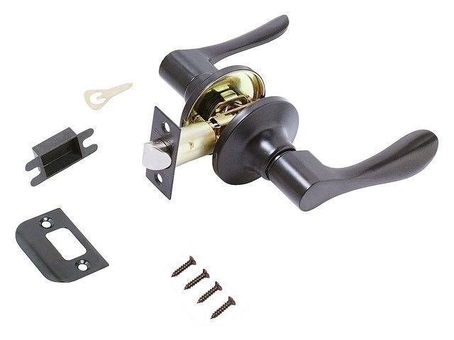 Защелка врезная межкомнатная 8531 PS BL черная пустая СТАНДАРТ УЗК 13410