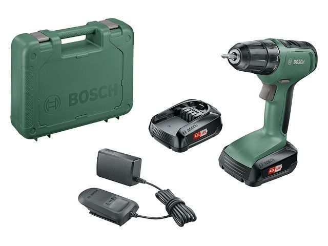 Аккум. дрель-шуруповерт UniversalDrill 18 в чем. (18.0 В, 2 акк., 1.5 А/ч Li-Ion, 2 скор., 30 Нм, сверление в металле до 10 мм шурупы до 8 мм) BOSCH 06039C8005