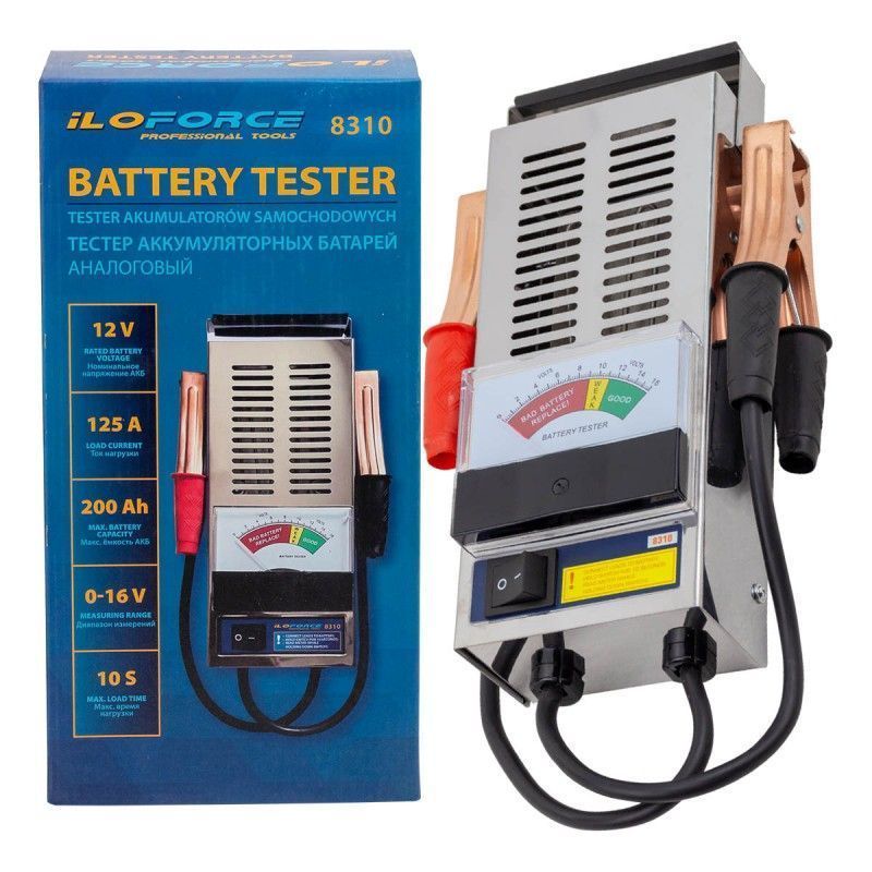 Тестер аккумуляторных батарей аналоговый 12V, 125A, 200Ah  ILOforce IF-8310