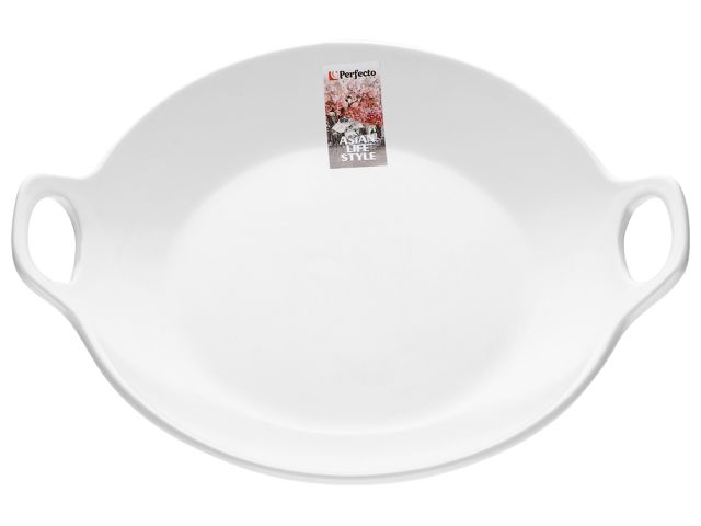 Тарелка-блюдо керамическая, 24х20.3х4.5 см, серия ASIAN, белая  ...PERFECTO LINEA 17-102400