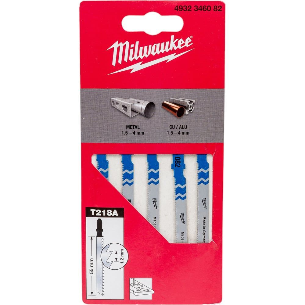 Пилка к лобзику T218A (5 шт / HSS / 55 мм / металл) MILWAUKEE 4932346082