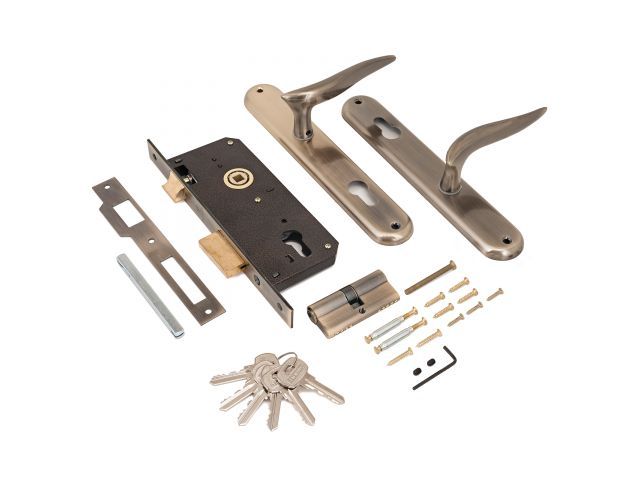 Замок врезной с/руч  АЛЛЮР 0221 AB ст.бронза УЗК 1026