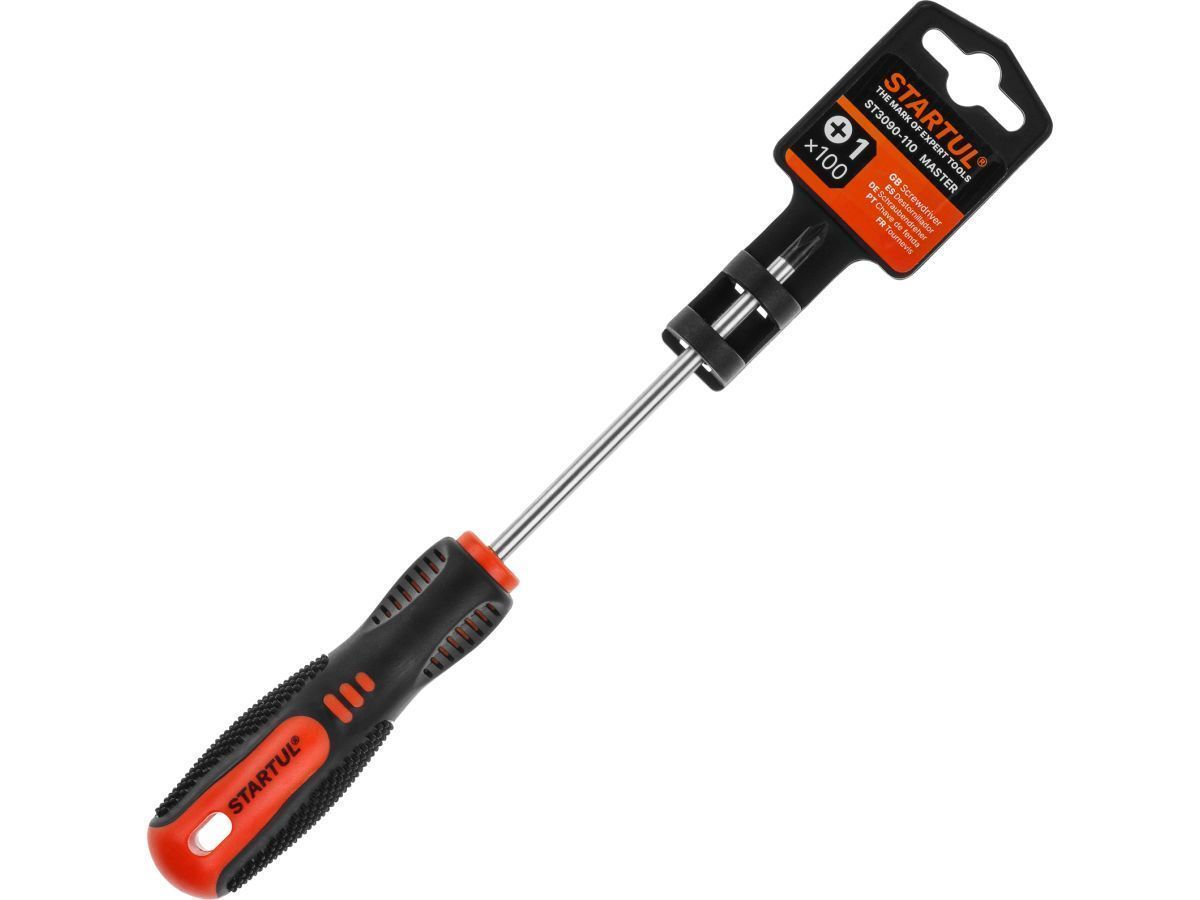 Отвертка "+" №1 100мм PH MASTER (ST3090-110) (крестовая Phillips, двухкомп. рукоятка Anti-Slip) STARTUL ST3090-110