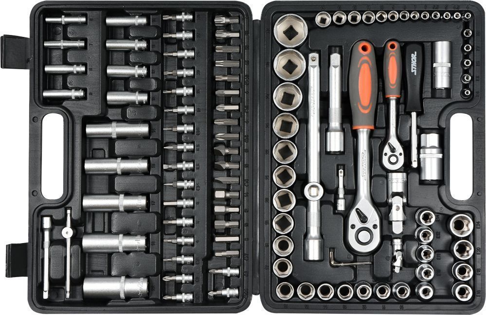 Набор инструмента 1/2", 1/4" (108пр.) STHOR 58685