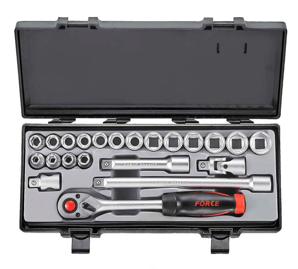 1/2" Набор 6гр. Головок 8-24мм с приспособлениями, в кейсе 22пр. Force 4226