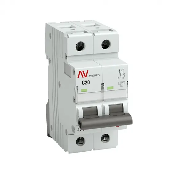 AV-6 2P 20A (C) 6kA AVERES EKF mcb6-2-20C-av