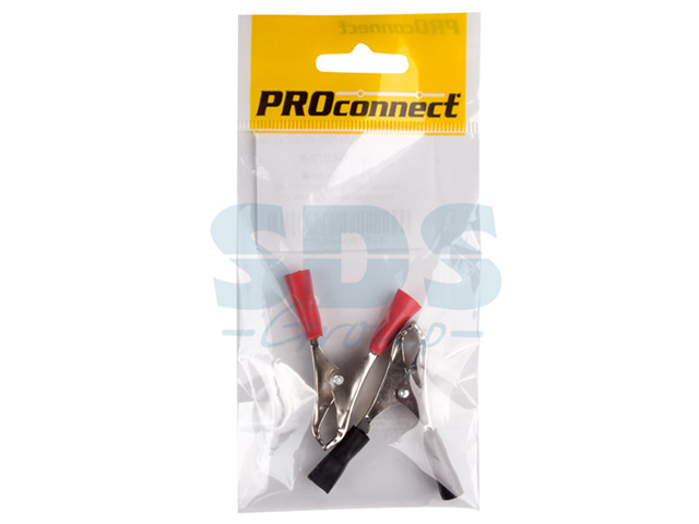 Зажим крокодил, длина 50 mm, ток 10A, (2шт.) (пакет) PROCONNECT 16-0012-9