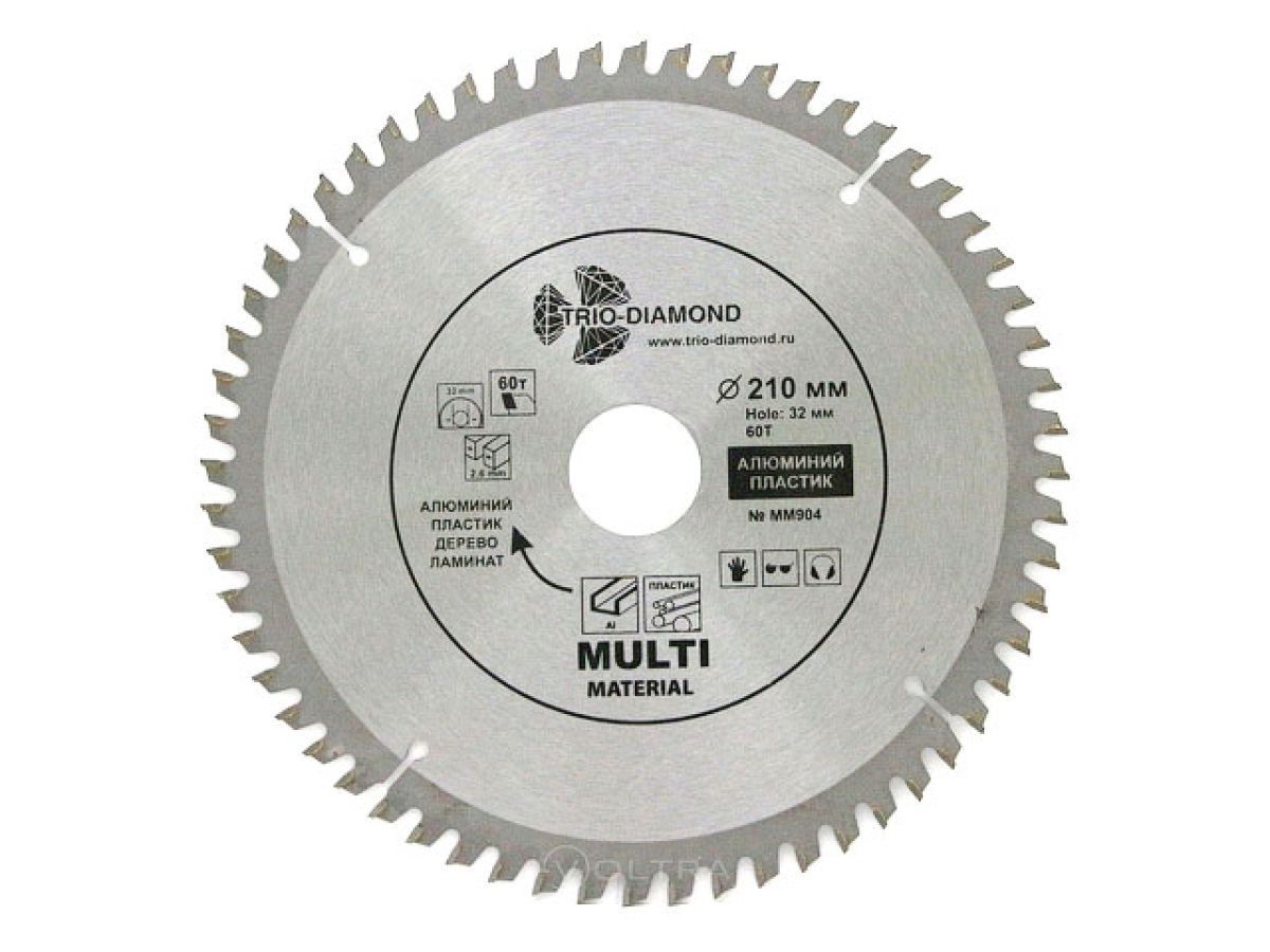 Диск пильный 210х30/32 mm 60 зуб. универсальный Multi Material Trio-diamond Hilberg HILBERG MM904