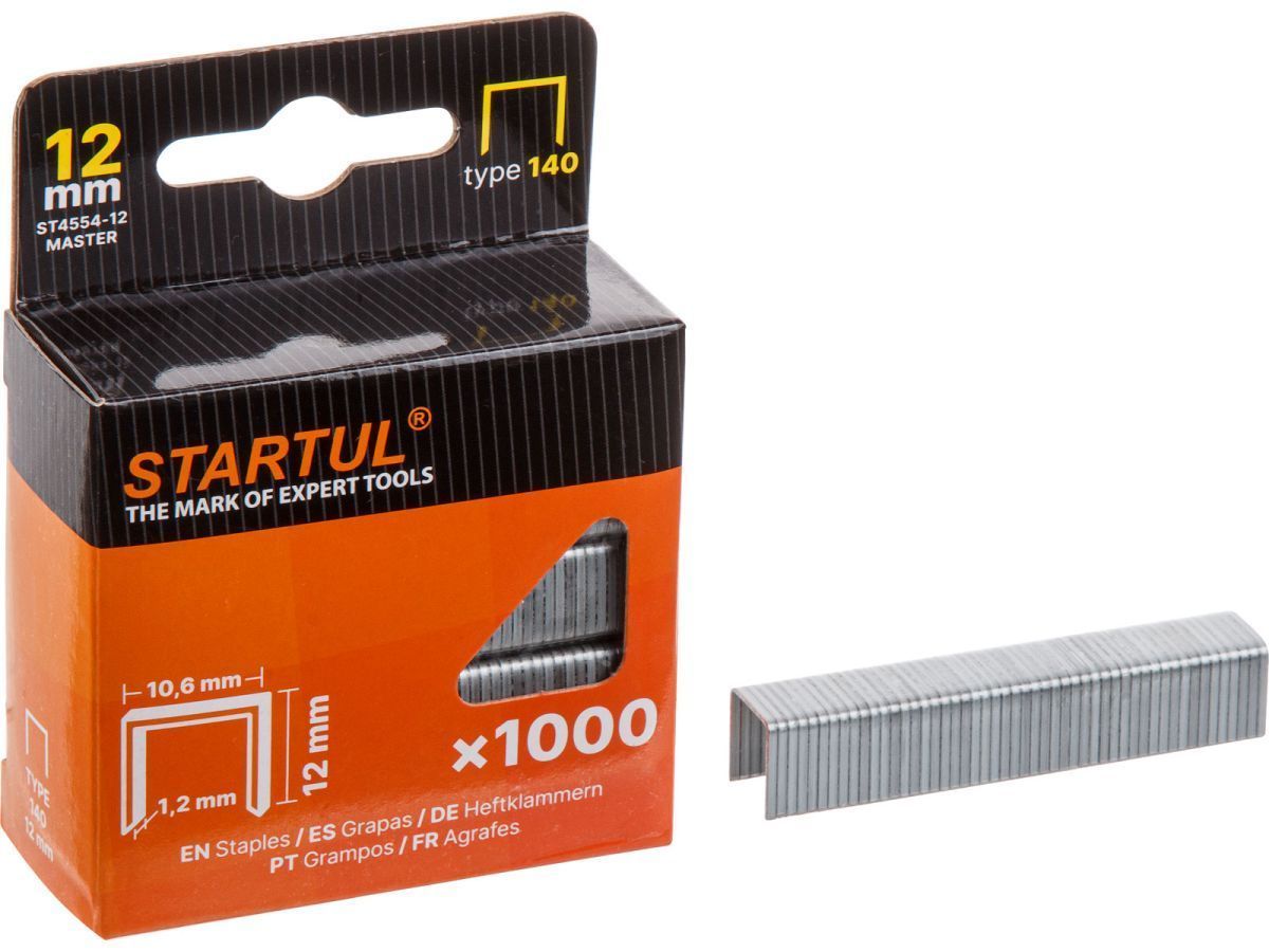 Скобы  12мм тип 140 (1000шт) STARTUL MASTER (ST4554-12) STARTUL ST4554-12