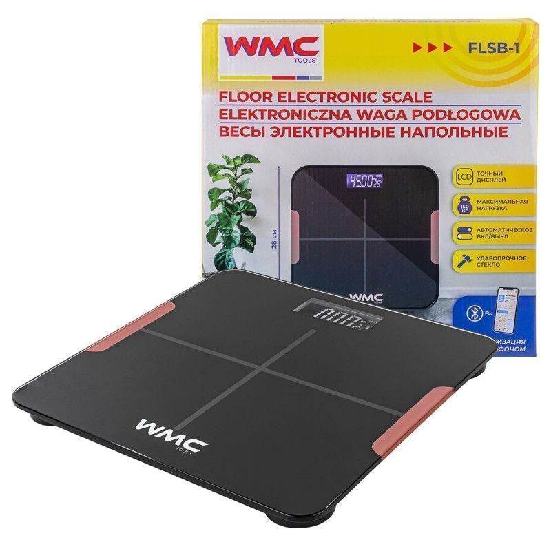 Весы электронные напольные бытовые (макс.нагрузка 150кг)  ...WMC TOOLS WMC-FLSB-1