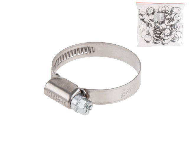 Хомут червячный 32-50 mm, нерж.сталь W2 (25 шт в пакете) STARFIX SM-79982-25